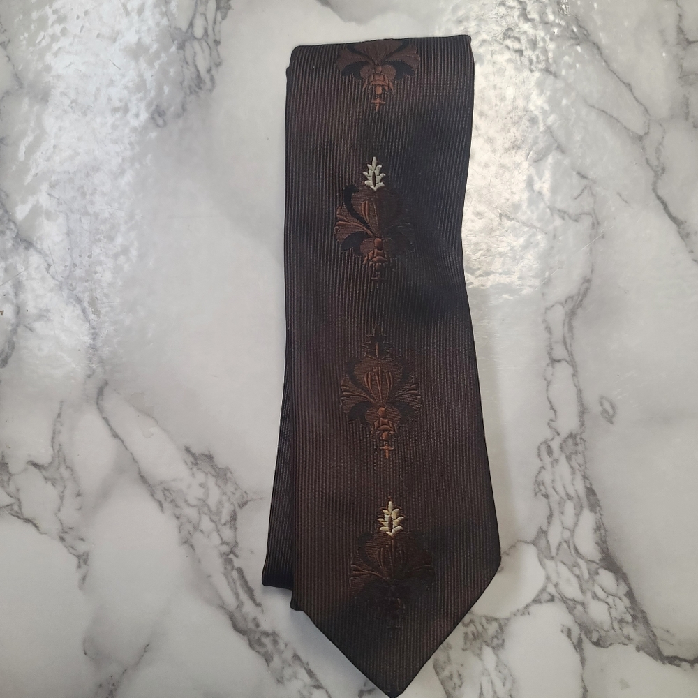 Vintage Men's WEMBLEY All Silk Warp Brown Neck Tie 55.5" Long